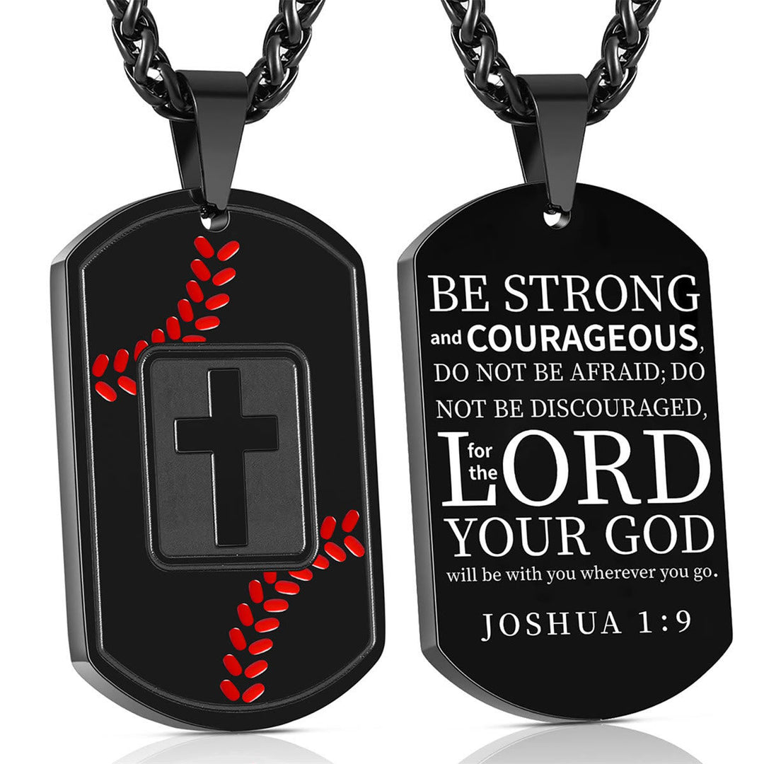 Polished Baseball Dog Tag with Scripture: Constant Grace Reminder for Daily Life