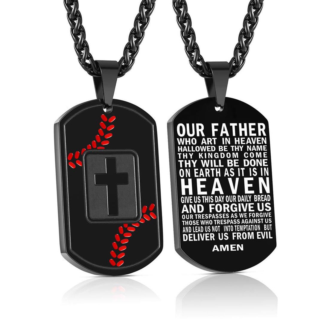 Polished Baseball Dog Tag with Scripture: Constant Grace Reminder for Daily Life