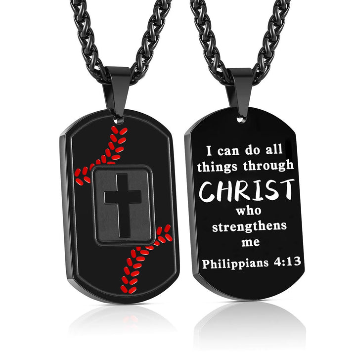 Polished Baseball Dog Tag with Scripture: Constant Grace Reminder for Daily Life