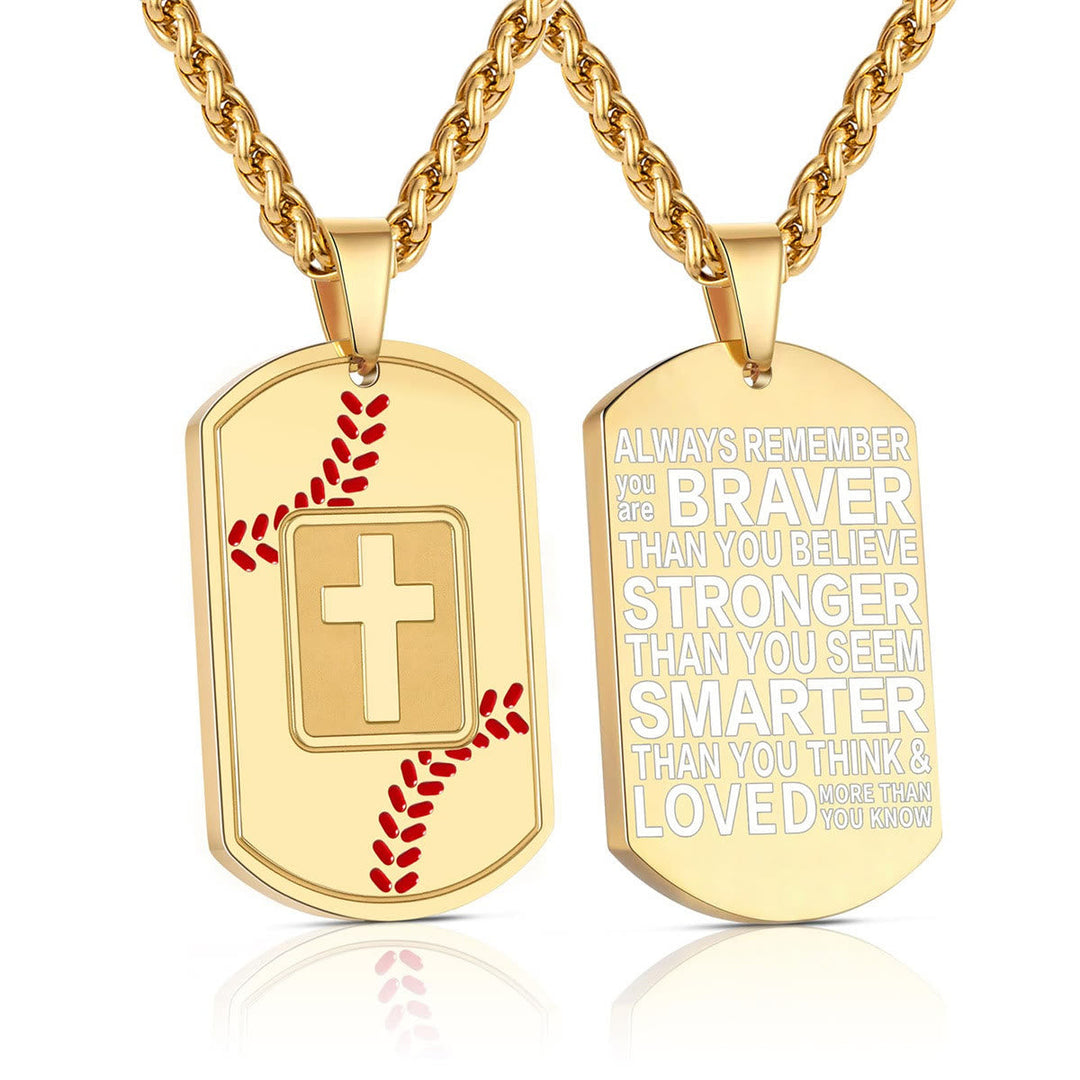 Polished Baseball Dog Tag with Scripture: Constant Grace Reminder for Daily Life