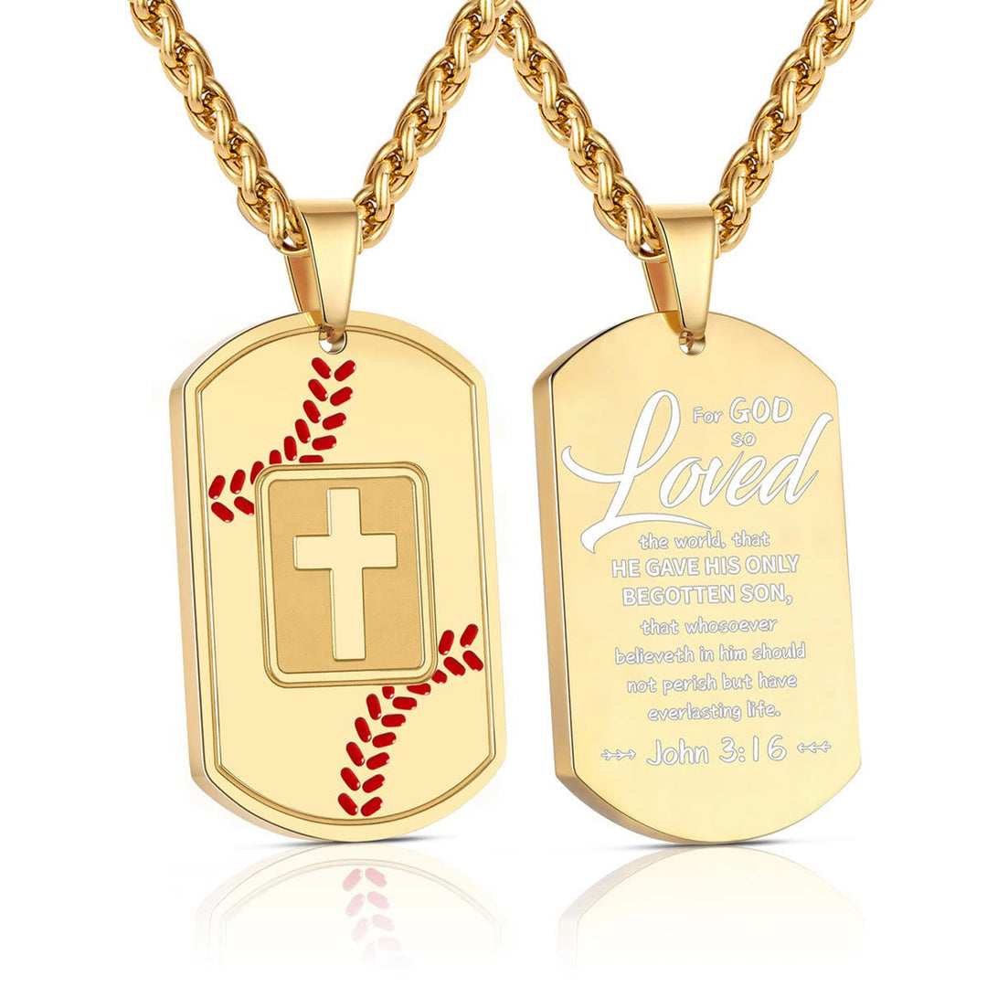 Polished Baseball Dog Tag with Scripture: Constant Grace Reminder for Daily Life