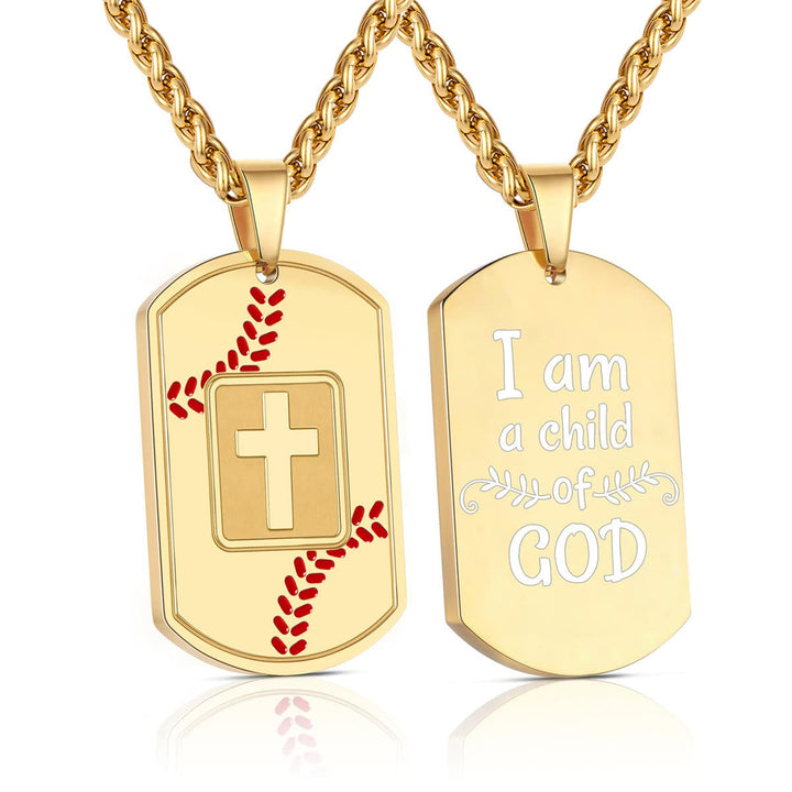 Polished Baseball Dog Tag with Scripture: Constant Grace Reminder for Daily Life