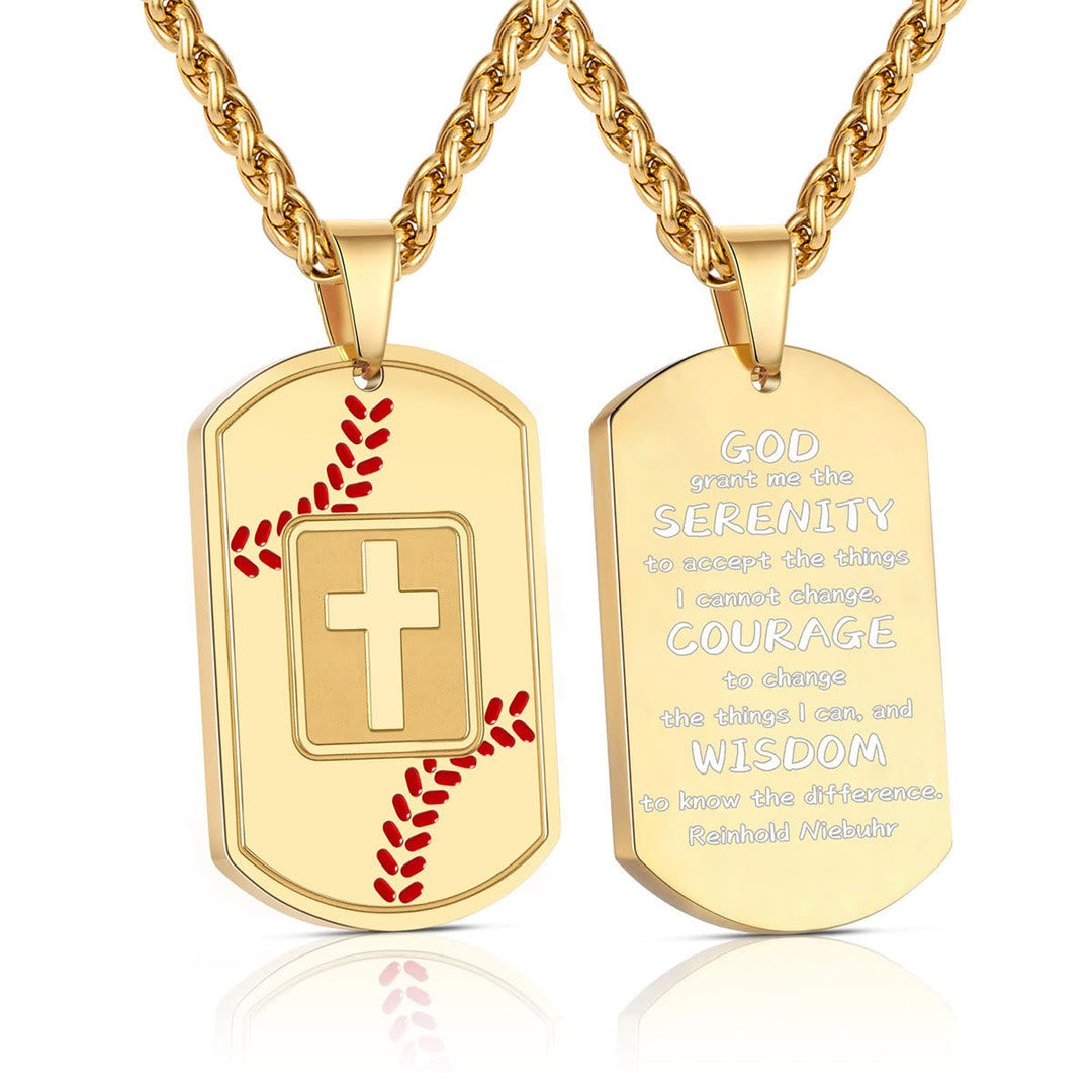 Polished Baseball Dog Tag with Scripture: Constant Grace Reminder for Daily Life