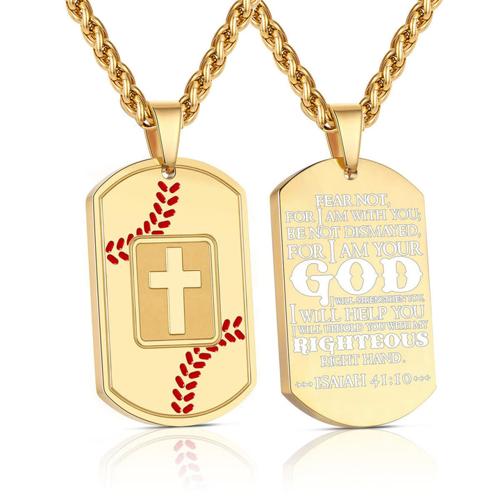 Polished Baseball Dog Tag with Scripture: Constant Grace Reminder for Daily Life