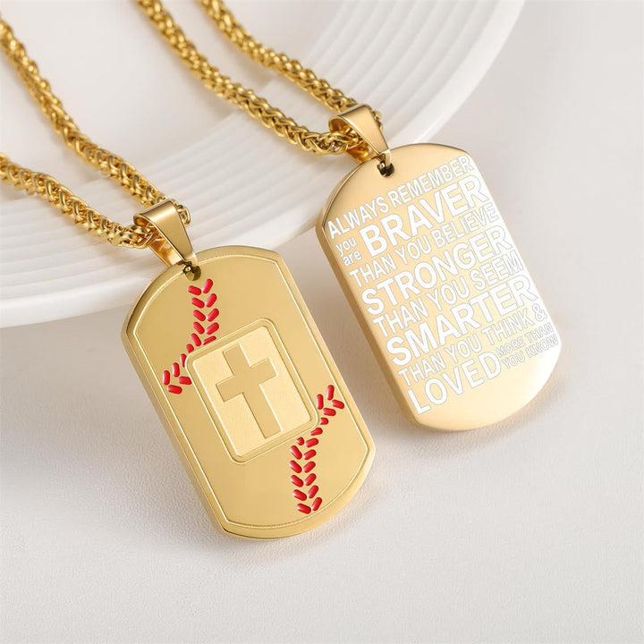 Polished Baseball Dog Tag with Scripture: Constant Grace Reminder for Daily Life