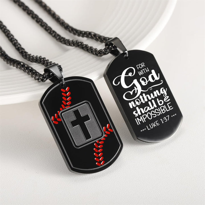 Polished Baseball Dog Tag with Scripture: Constant Grace Reminder for Daily Life