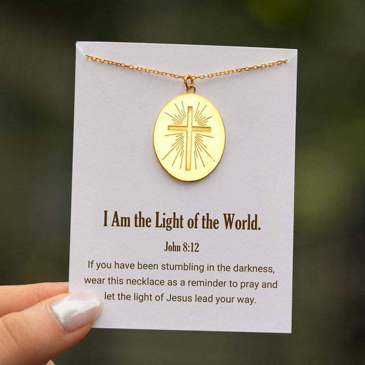 Radiant Cross Disc Necklace: Wearable Faith Token for Daily Carry