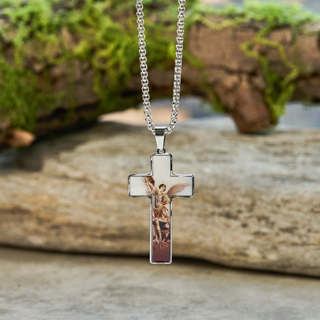 Stained-Image Cross Necklace: Artful Faith Close to the Heart