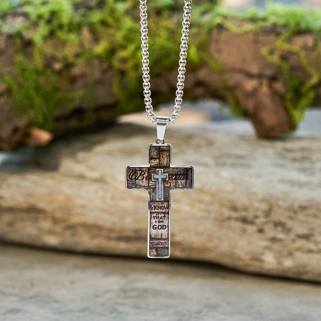 Stained-Image Cross Necklace: Artful Faith Close to the Heart