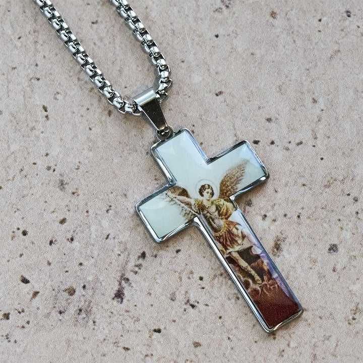 Stained-Image Cross Necklace: Artful Faith Close to the Heart
