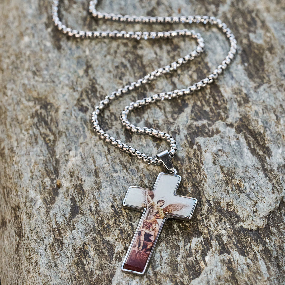 Stained-Image Cross Necklace: Artful Faith Close to the Heart
