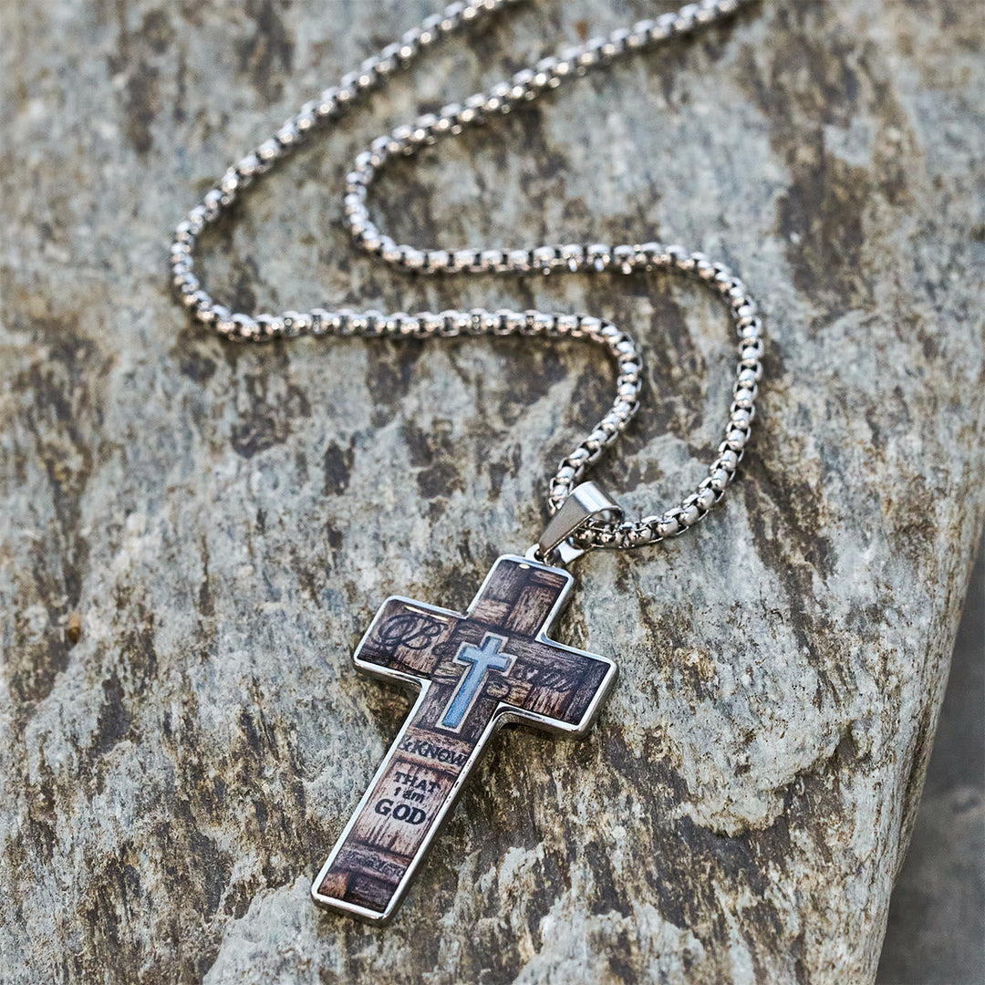Stained-Image Cross Necklace: Artful Faith Close to the Heart