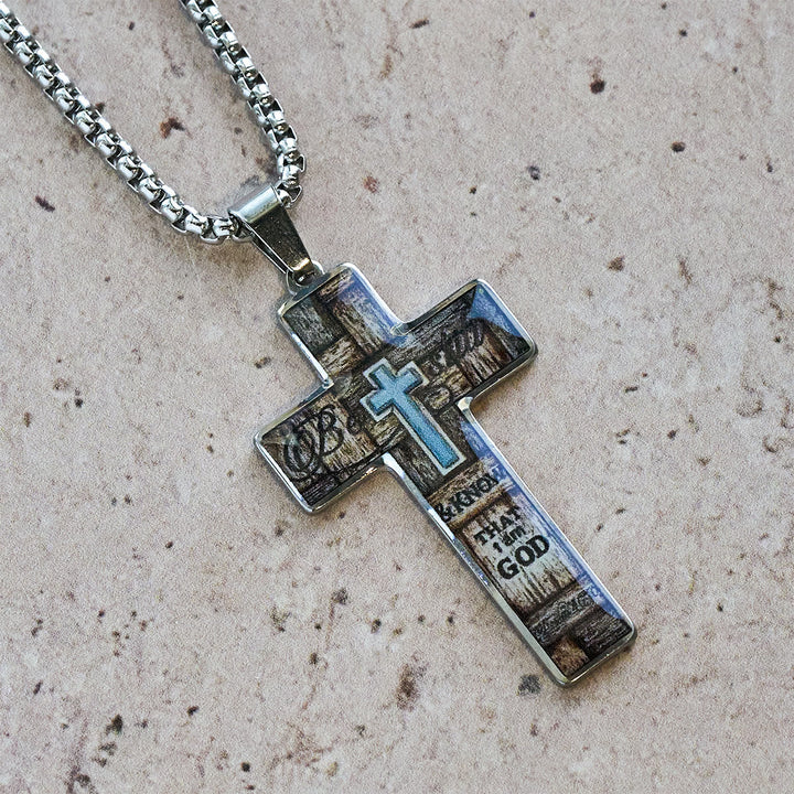 Stained-Image Cross Necklace: Artful Faith Close to the Heart