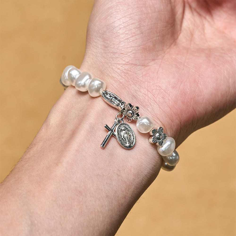Light of Grace Bracelet — Soft Beads with Devotional Charms