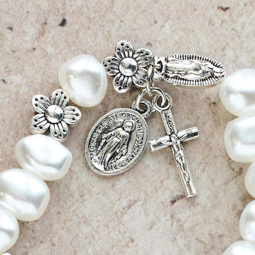 Light of Grace Bracelet — Soft Beads with Devotional Charms