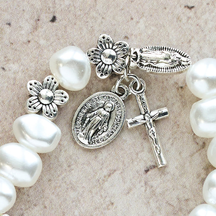Light of Grace Bracelet — Soft Beads with Devotional Charms