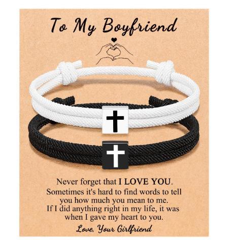 Milano Rope Cross Bracelet with Gift Card: Thoughtful Blessing for Baptism & Milestones