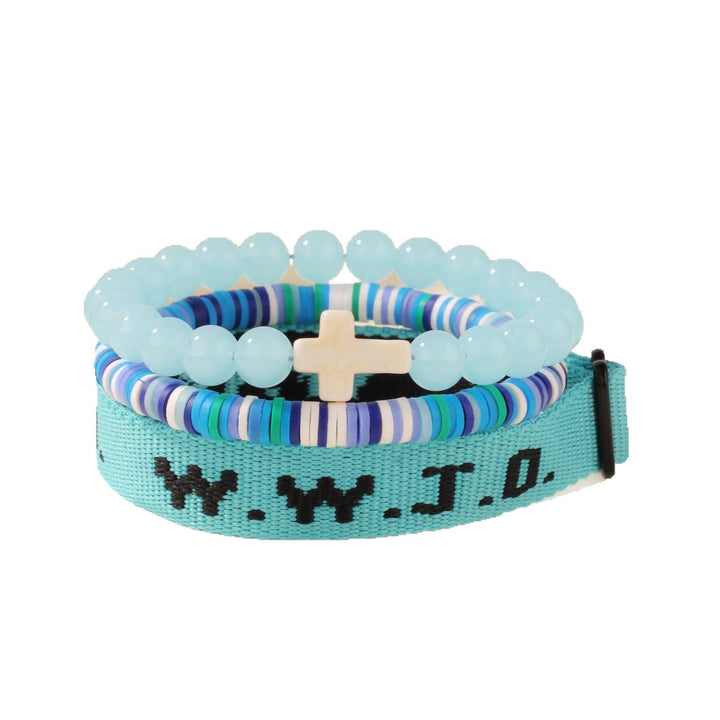 Faith Prompt Bracelet with Cross Bead & WWJD Card: Gift-Ready Keepsake