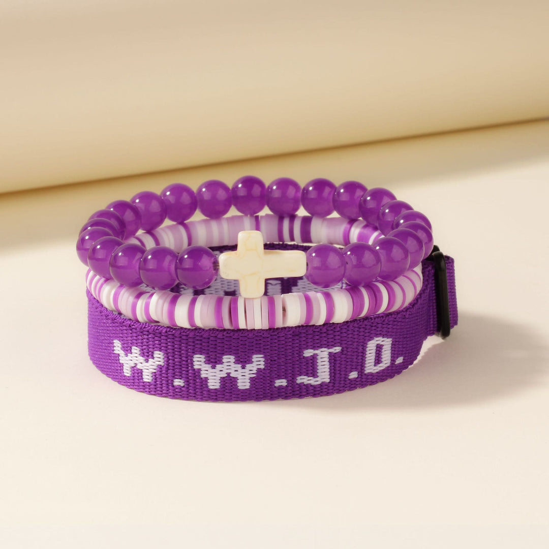 Faith Prompt Bracelet with Cross Bead & WWJD Card: Gift-Ready Keepsake