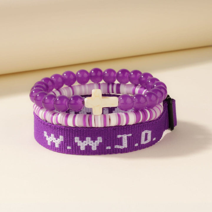 Faith Prompt Bracelet with Cross Bead & WWJD Card: Gift-Ready Keepsake