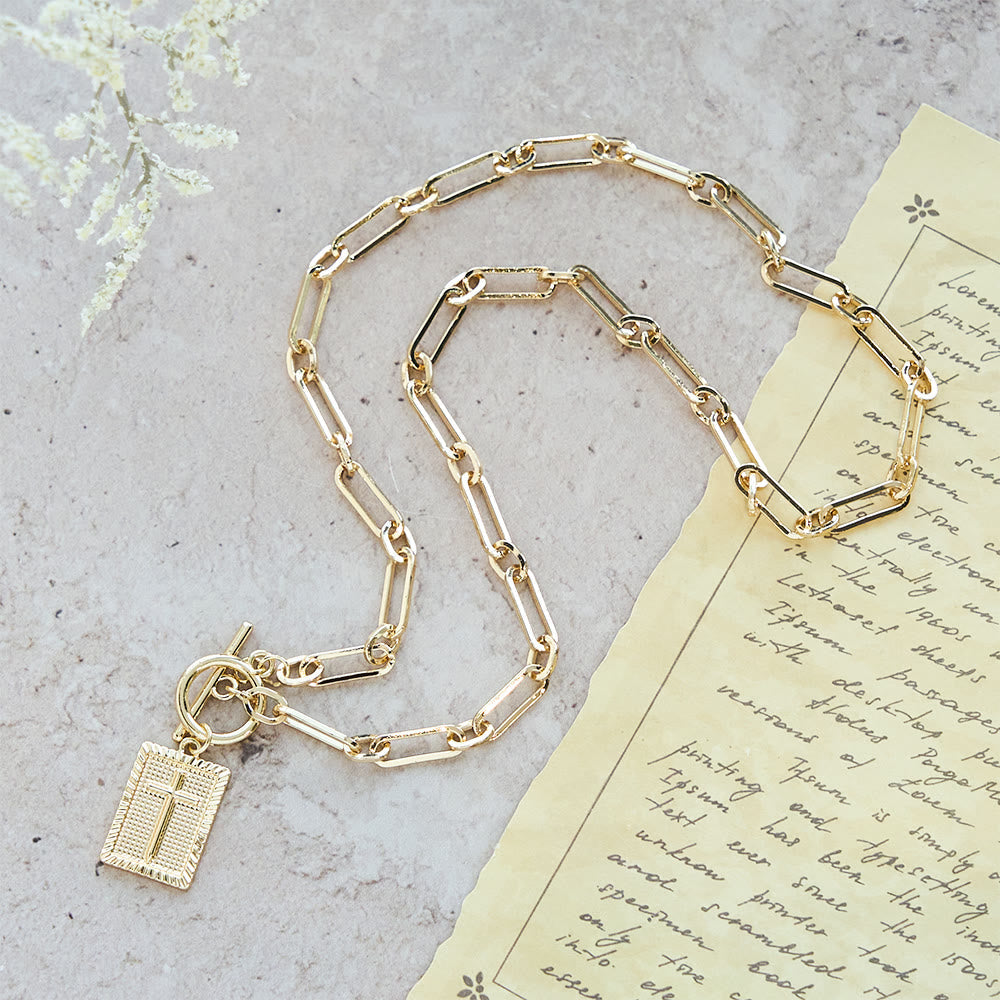 Cross Tag Necklace: Daily Reminder of Faith & Artistic Craft for Believers