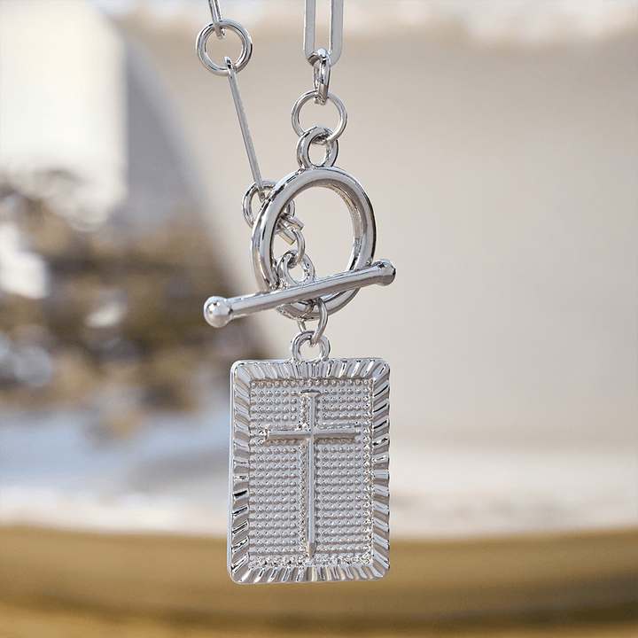 Cross Tag Necklace: Daily Reminder of Faith & Artistic Craft for Believers