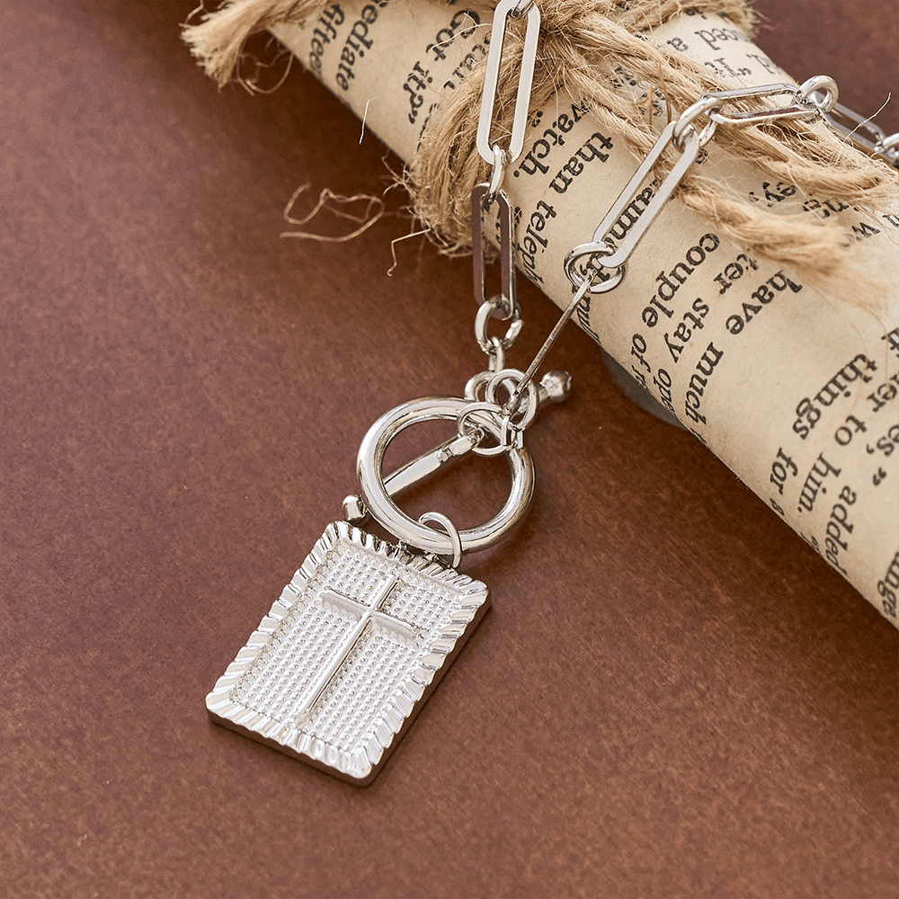 Cross Tag Necklace: Daily Reminder of Faith & Artistic Craft for Believers