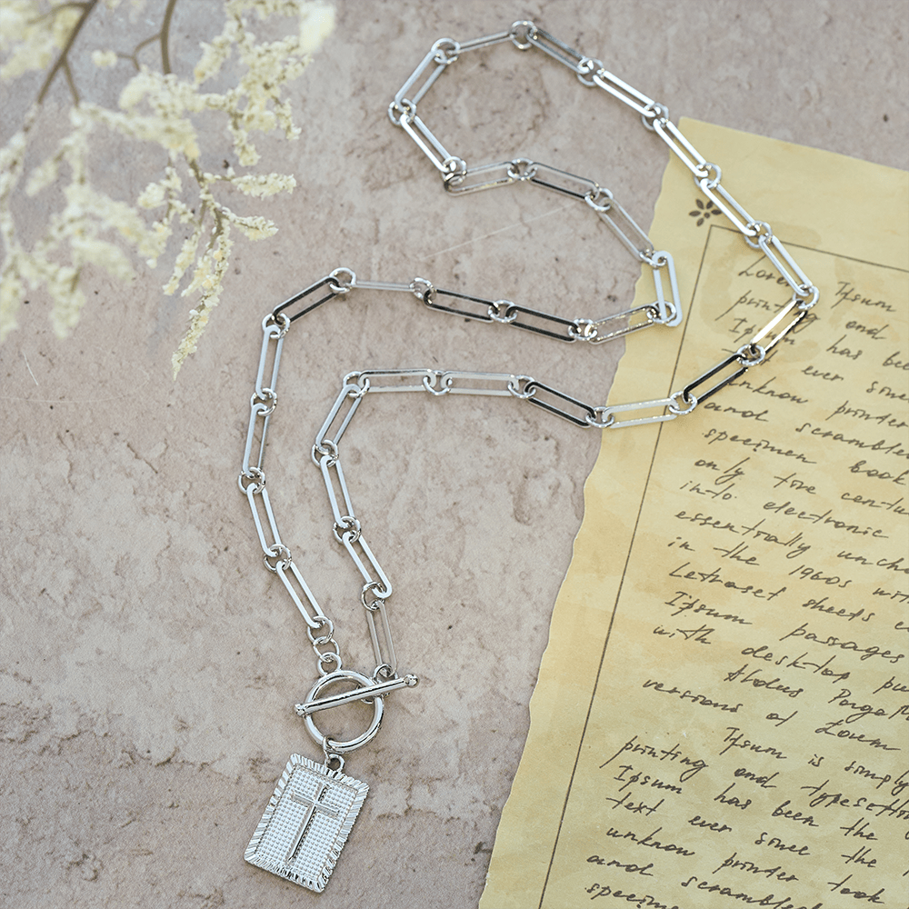 Cross Tag Necklace: Daily Reminder of Faith & Artistic Craft for Believers