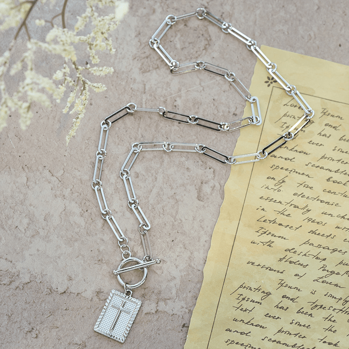 Cross Tag Necklace: Daily Reminder of Faith & Artistic Craft for Believers