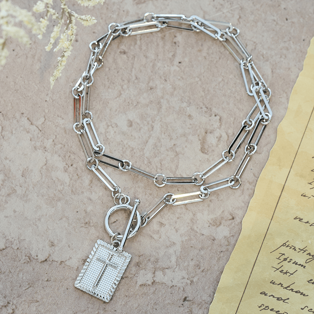 Cross Tag Necklace: Daily Reminder of Faith & Artistic Craft for Believers
