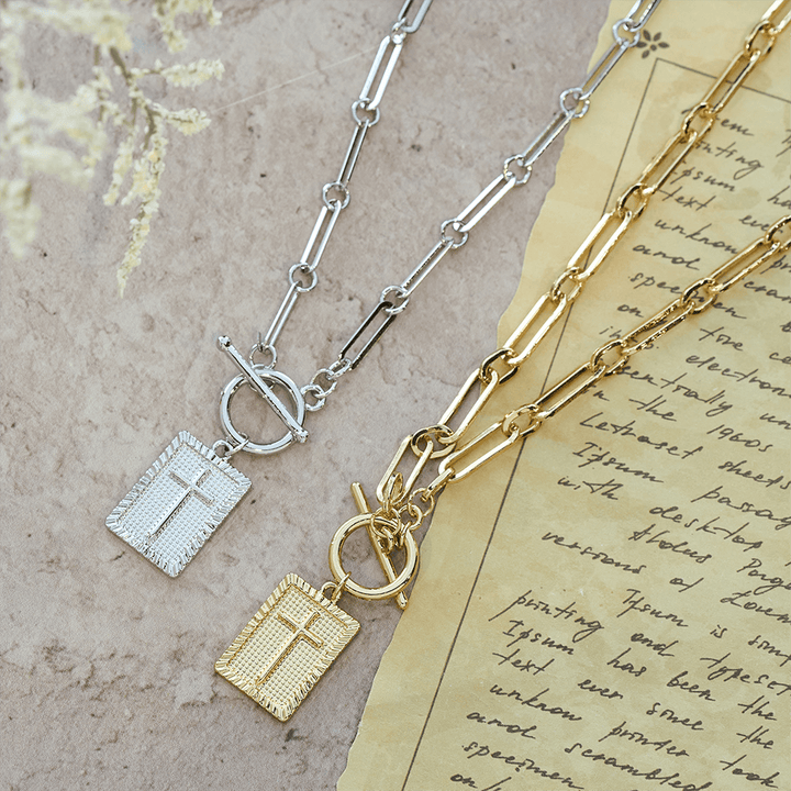 Cross Tag Necklace: Daily Reminder of Faith & Artistic Craft for Believers
