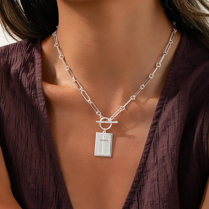 Cross Tag Necklace: Daily Reminder of Faith & Artistic Craft for Believers