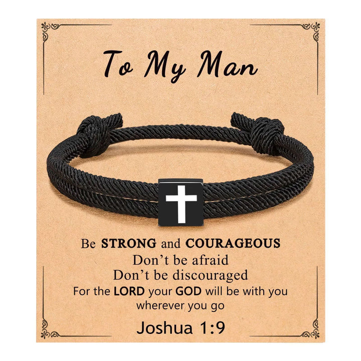 Milano Rope Cross Bracelet with Gift Card: Thoughtful Blessing for Baptism & Milestones