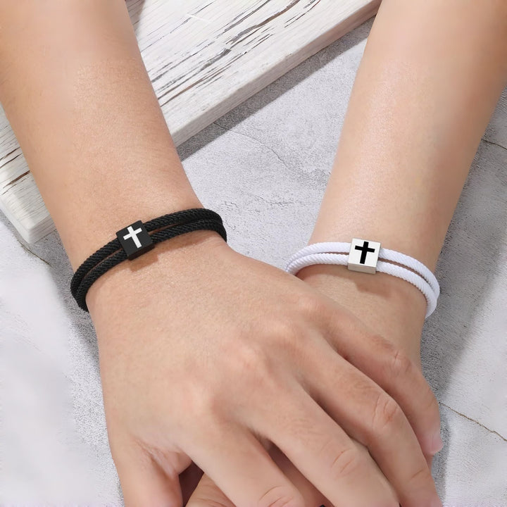 Milano Rope Cross Bracelet with Gift Card: Thoughtful Blessing for Baptism & Milestones