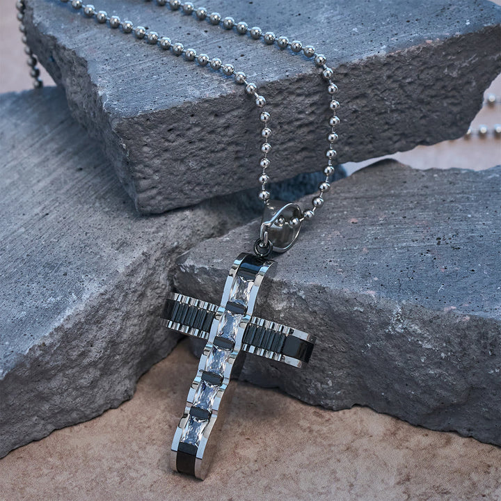 4-Color Alloy Zircon Cross Necklace: Small Daily Faith Token for Personal Style