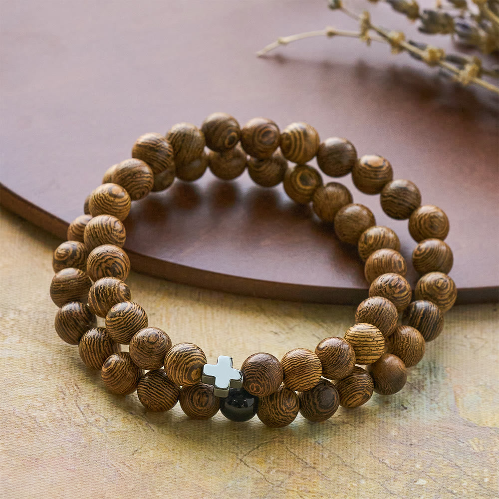 Layered Wooden Cross Bracelet: Quiet Devotion for Everyday Moments