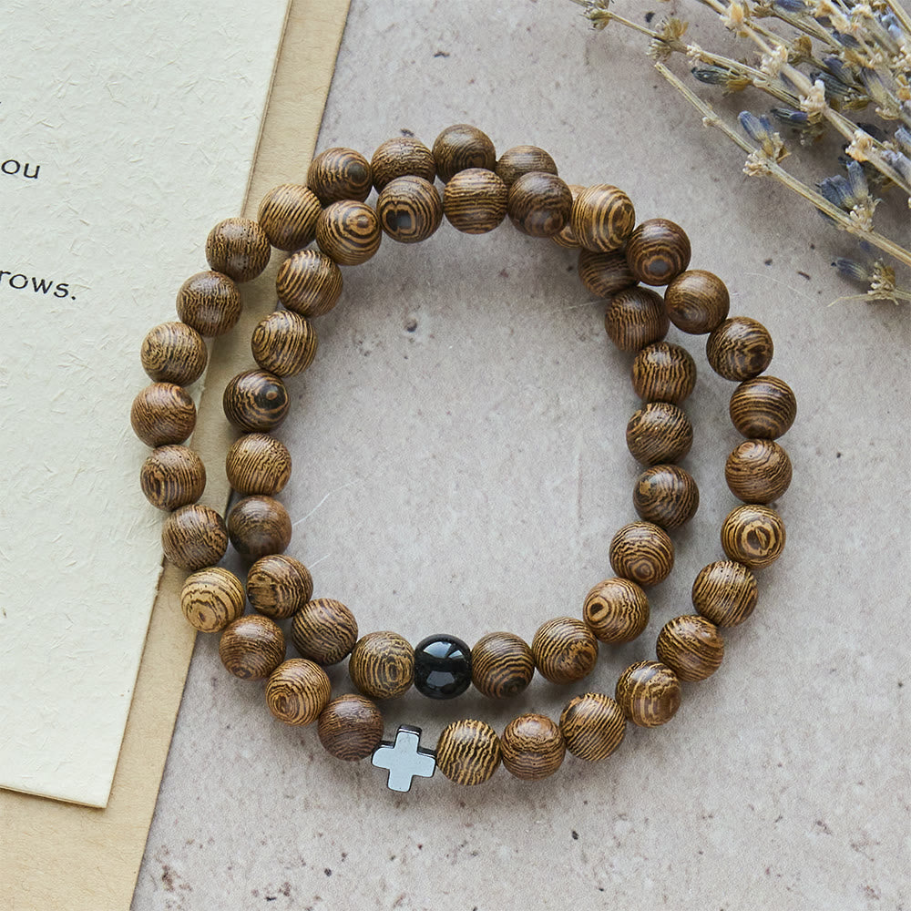Layered Wooden Cross Bracelet: Quiet Devotion for Everyday Moments