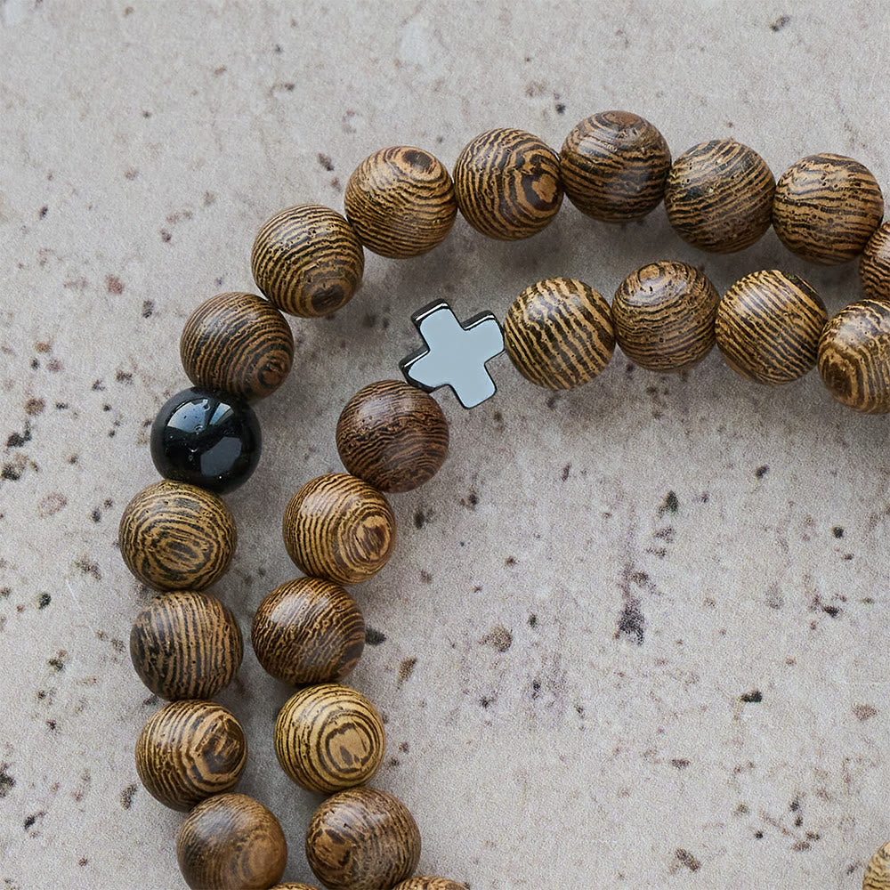 Layered Wooden Cross Bracelet: Quiet Devotion for Everyday Moments