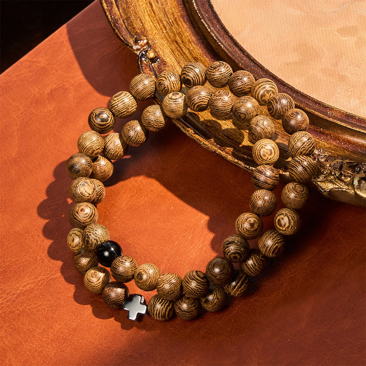 Layered Wooden Cross Bracelet: Quiet Devotion for Everyday Moments