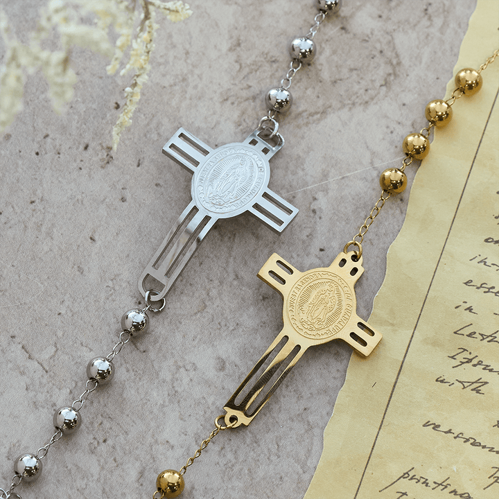 Grace-Filled Beaded Bracelet: Cross Charm for Gentle Reminders