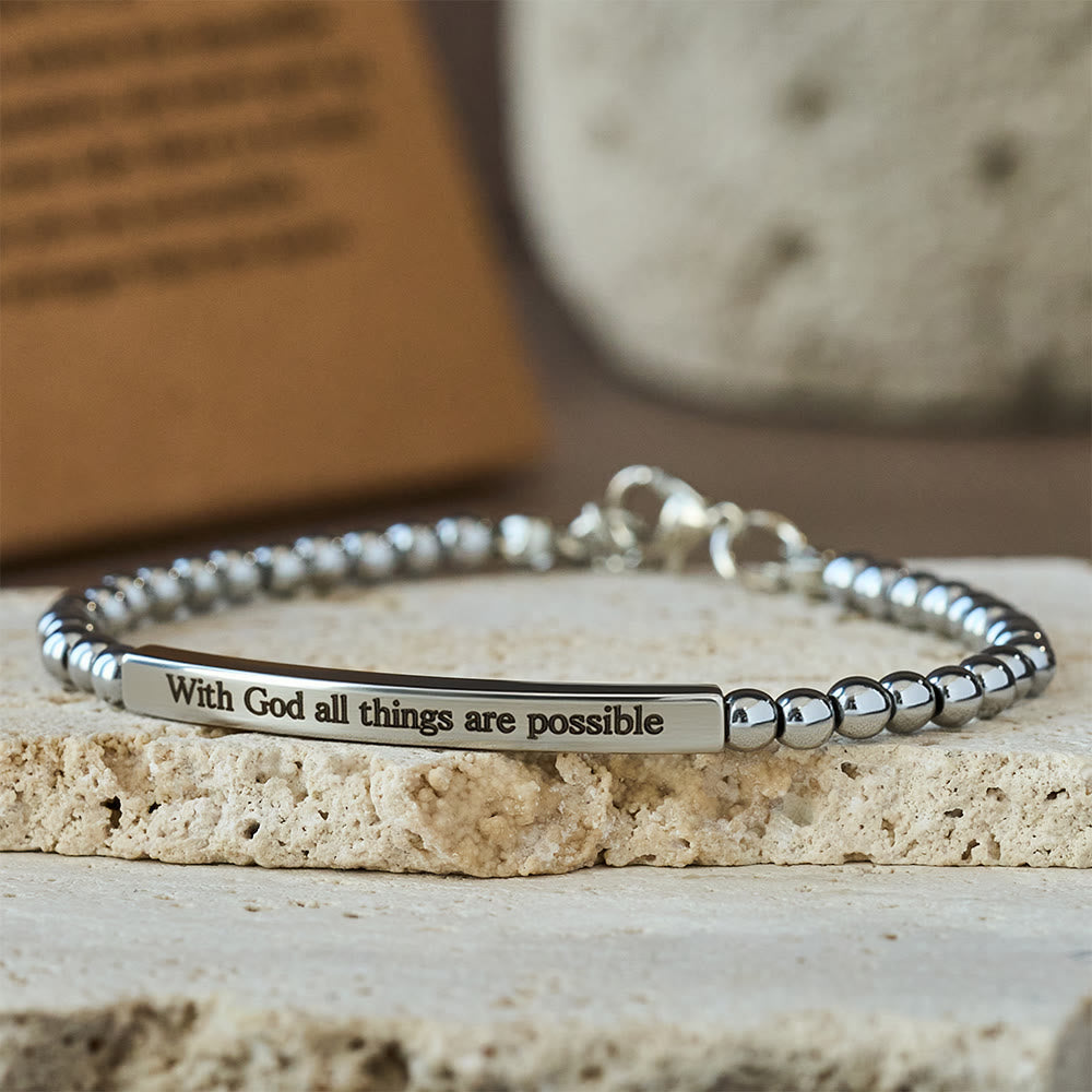 Matthew 19:26 & German Psalm 46:5 Bracelet: Quiet Reminder of Divine Presence