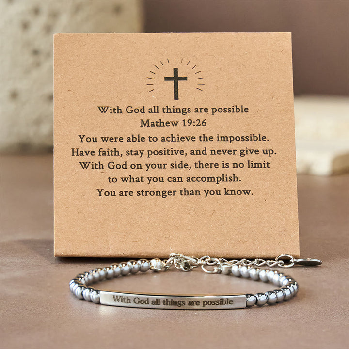Matthew 19:26 & German Psalm 46:5 Bracelet: Quiet Reminder of Divine Presence