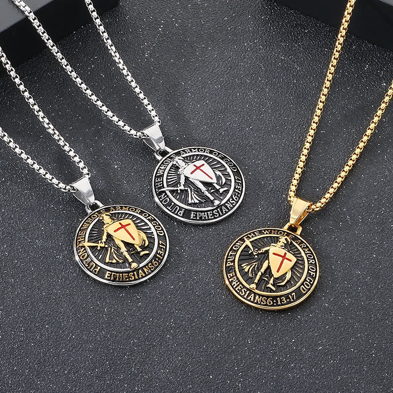 Vintage 3-Color Ephesians 6 Necklace: Quiet Reminder of Spiritual Strength