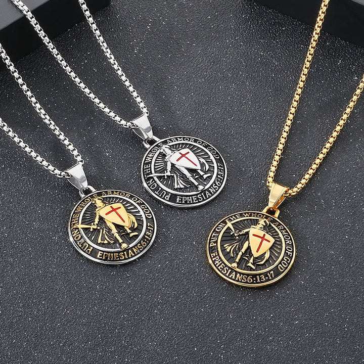 Vintage 3-Color Ephesians 6 Necklace: Quiet Reminder of Spiritual Strength