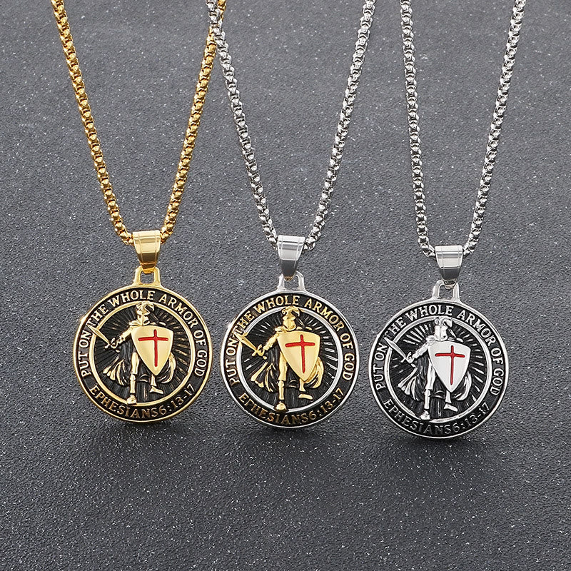 Vintage 3-Color Ephesians 6 Necklace: Quiet Reminder of Spiritual Strength