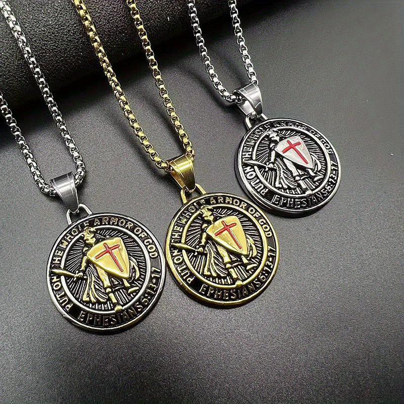 Vintage 3-Color Ephesians 6 Necklace: Quiet Reminder of Spiritual Strength