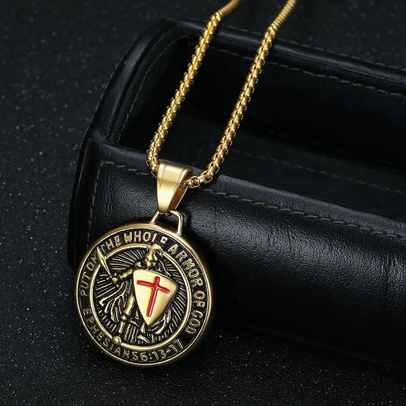 Vintage 3-Color Ephesians 6 Necklace: Quiet Reminder of Spiritual Strength