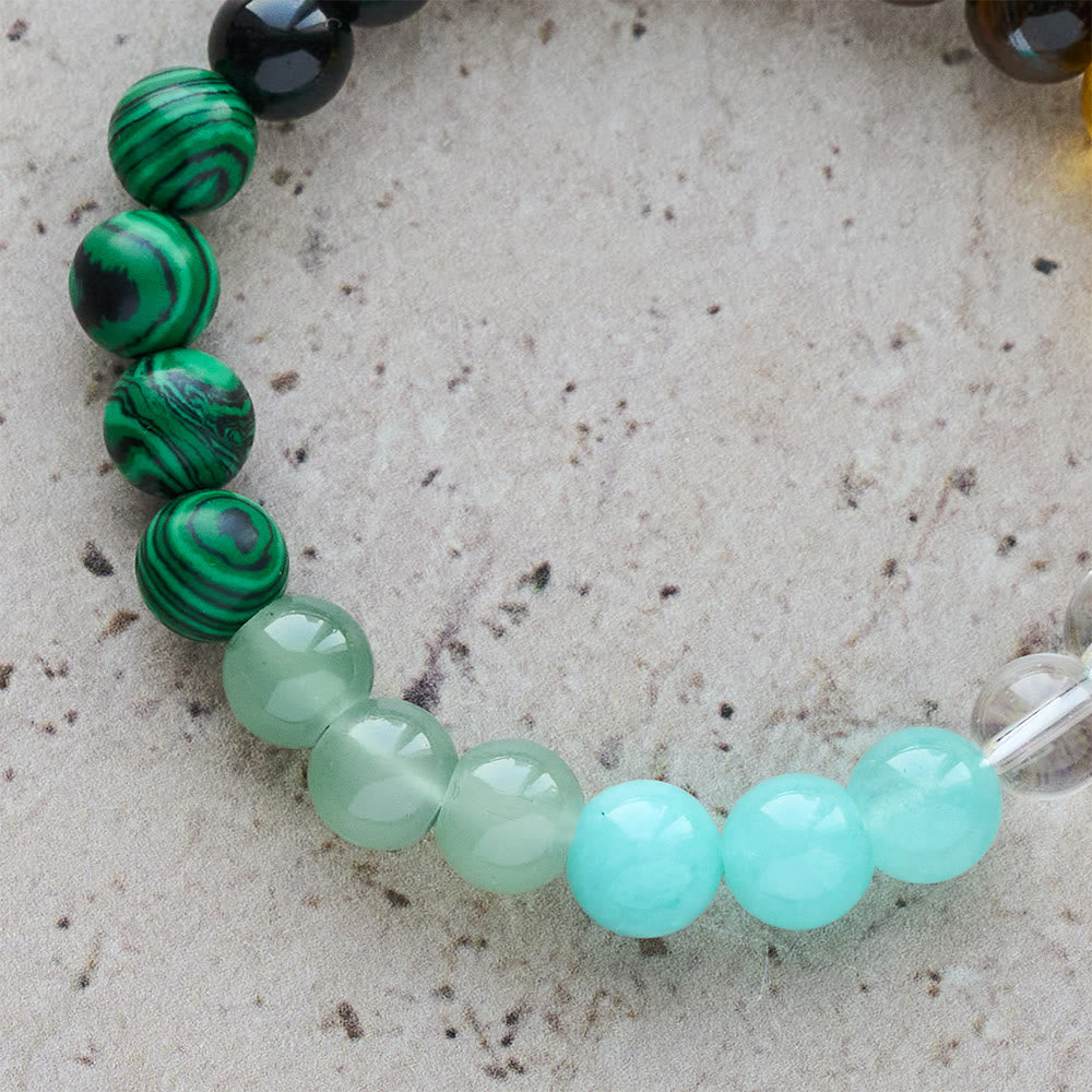 Multi-Natural Stone Faith Bracelet with Assorted Stones & Cross: Faith That Shines Naturally