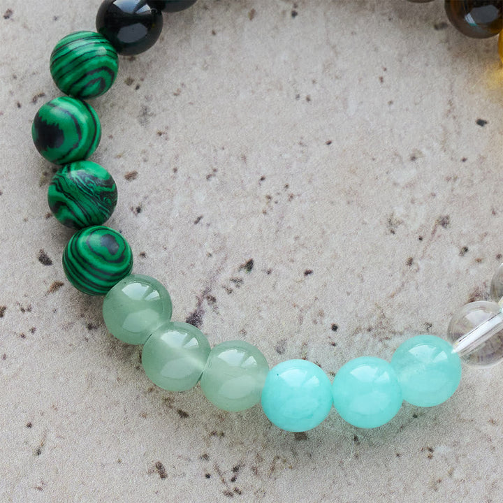 Multi-Natural Stone Faith Bracelet with Assorted Stones & Cross: Faith That Shines Naturally