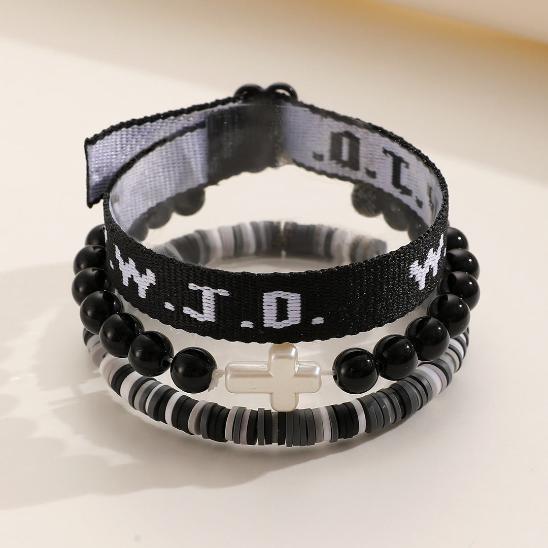 Faith Prompt Bracelet with Cross Bead & WWJD Card: Gift-Ready Keepsake